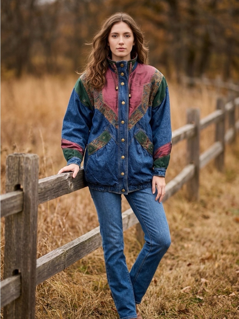 Vintage 80’s Two Twenty Quilted Denim Jacket - Picture 2 of 7